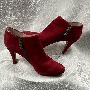 Vince Camuto Red Suede Heeled Boots